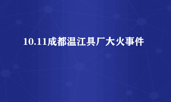 10.11成都温江具厂大火事件