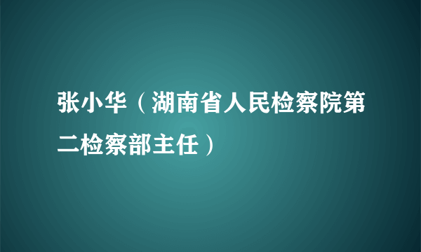 张小华（湖南省人民检察院第二检察部主任）