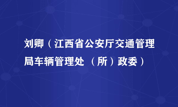 刘卿（江西省公安厅交通管理局车辆管理处 （所）政委）