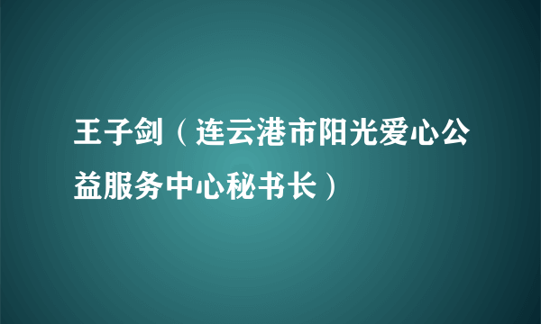 王子剑（连云港市阳光爱心公益服务中心秘书长）