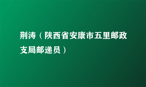 荆涛（陕西省安康市五里邮政支局邮递员）