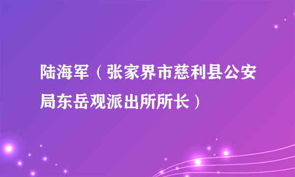 陆海军（张家界市慈利县公安局东岳观派出所所长）