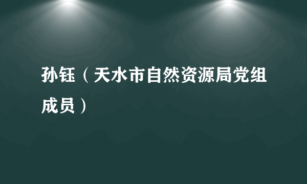 孙钰（天水市自然资源局党组成员）