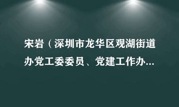 宋岩（深圳市龙华区观湖街道办党工委委员、党建工作办公室主任、 总工会主席）