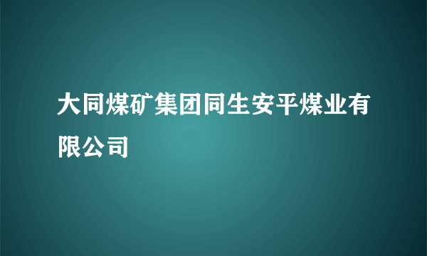 大同煤矿集团同生安平煤业有限公司