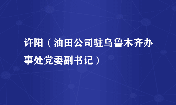 许阳（油田公司驻乌鲁木齐办事处党委副书记）