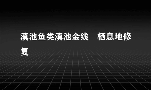 滇池鱼类滇池金线鲃栖息地修复