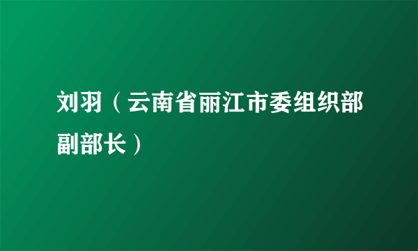 刘羽（云南省丽江市委组织部副部长）