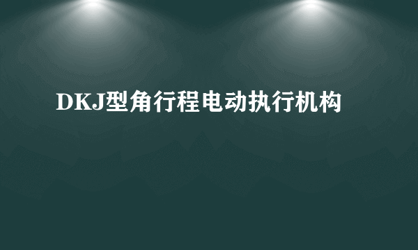 DKJ型角行程电动执行机构