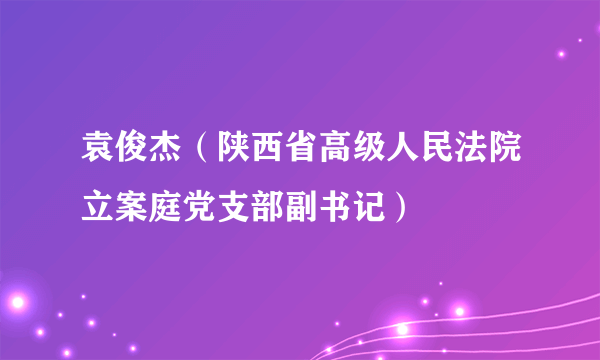 袁俊杰（陕西省高级人民法院立案庭党支部副书记）