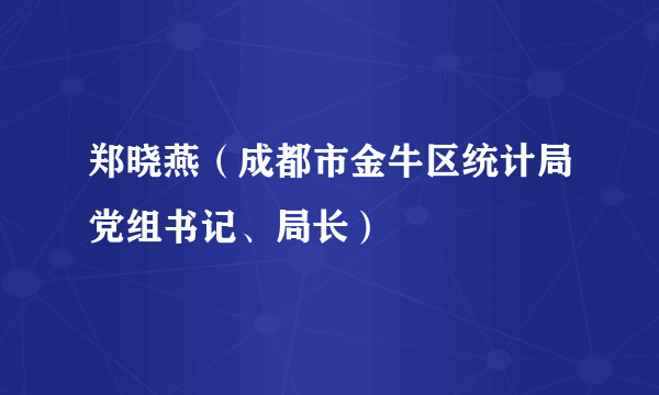 郑晓燕（成都市金牛区统计局党组书记、局长）