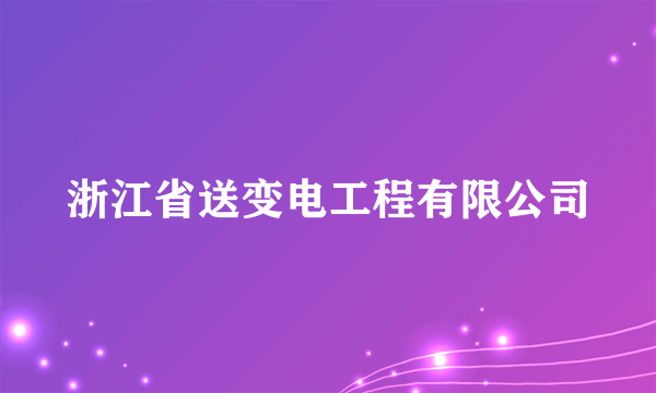 浙江省送变电工程有限公司