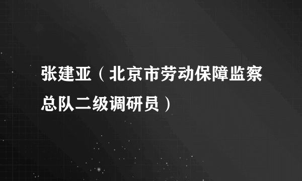 张建亚（北京市劳动保障监察总队二级调研员）