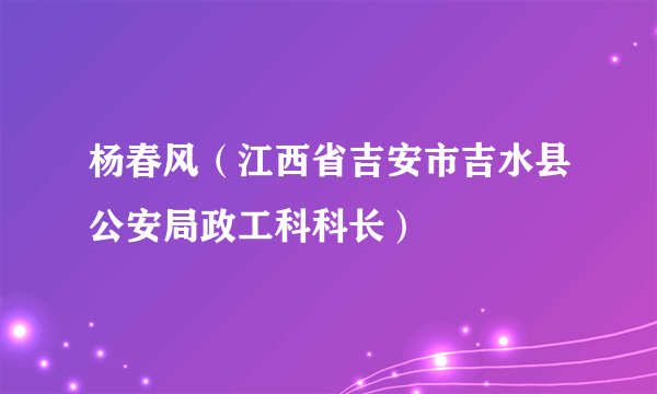 杨春风（江西省吉安市吉水县公安局政工科科长）