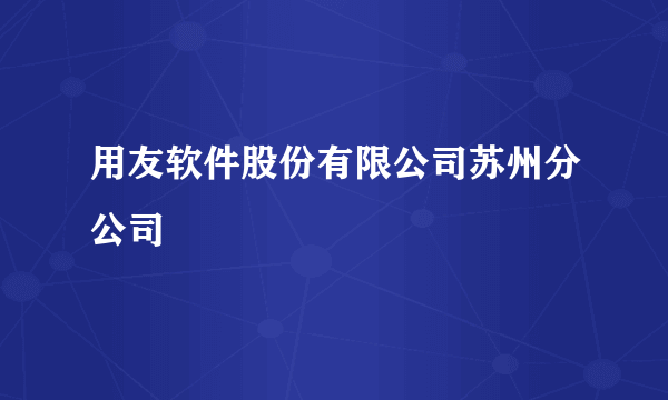 用友软件股份有限公司苏州分公司