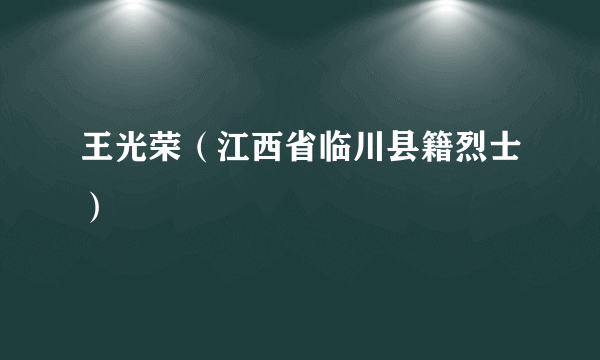 王光荣（江西省临川县籍烈士）