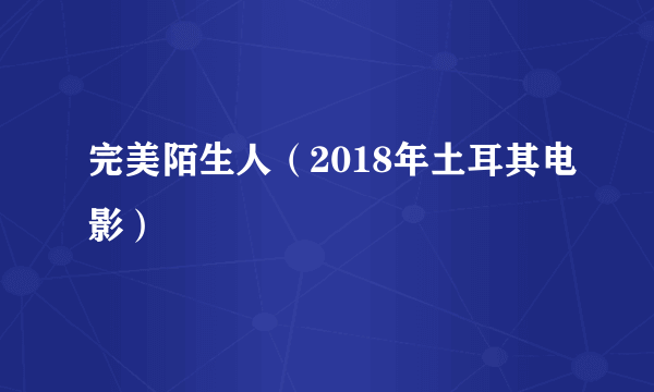 完美陌生人（2018年土耳其电影）