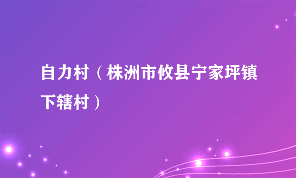 自力村（株洲市攸县宁家坪镇下辖村）