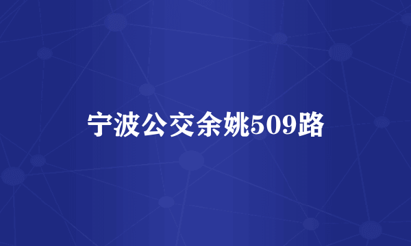 宁波公交余姚509路