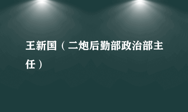 王新国（二炮后勤部政治部主任）