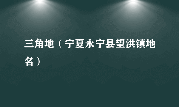 三角地（宁夏永宁县望洪镇地名）