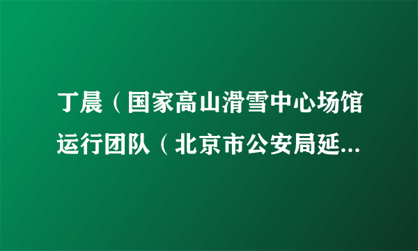 丁晨（国家高山滑雪中心场馆运行团队（北京市公安局延庆分局）外事管理主管（出入境管理中队副中队长））