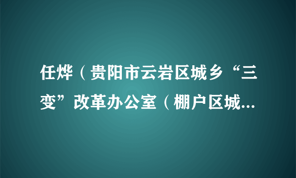 任烨（贵阳市云岩区城乡“三变”改革办公室（棚户区城中村改造办公室）副主任）