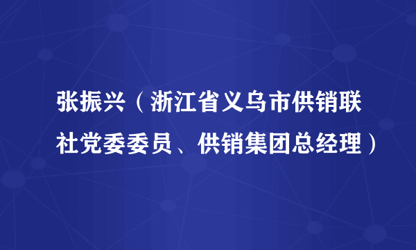 张振兴（浙江省义乌市供销联社党委委员、供销集团总经理）