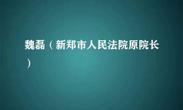 魏磊（新郑市人民法院原院长）