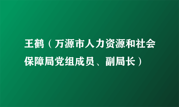 王鹤（万源市人力资源和社会保障局党组成员、副局长）