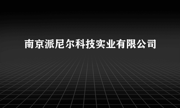 南京派尼尔科技实业有限公司