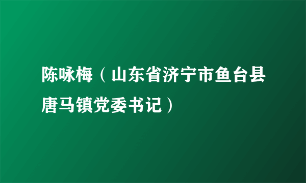 陈咏梅（山东省济宁市鱼台县唐马镇党委书记）