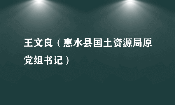 王文良（惠水县国土资源局原党组书记）