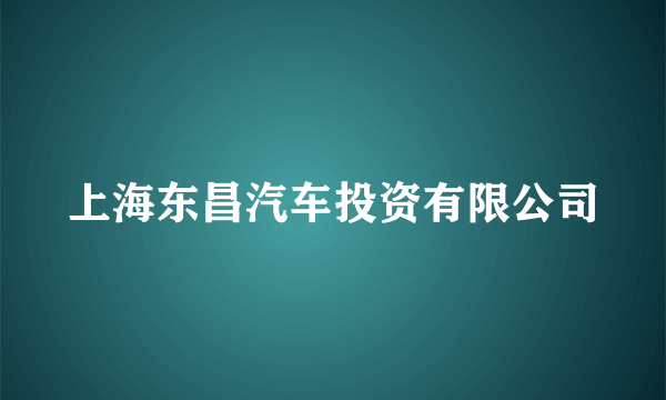 上海东昌汽车投资有限公司