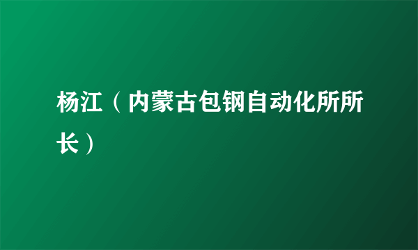 杨江（内蒙古包钢自动化所所长）