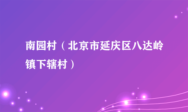 南园村（北京市延庆区八达岭镇下辖村）