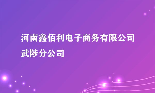 河南鑫佰利电子商务有限公司武陟分公司