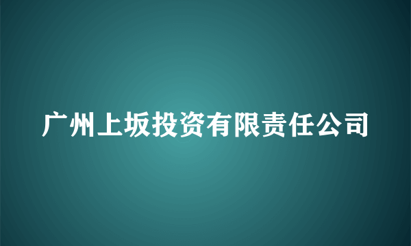 广州上坂投资有限责任公司