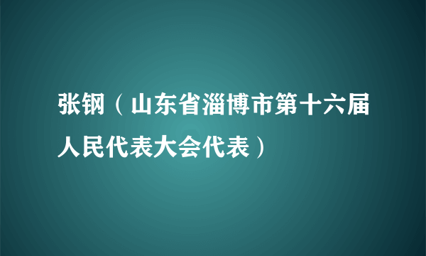 张钢（山东省淄博市第十六届人民代表大会代表）