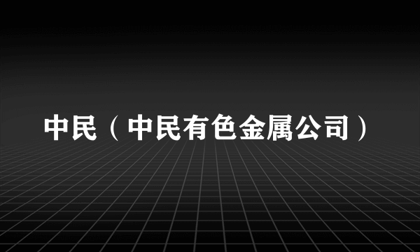 中民（中民有色金属公司）