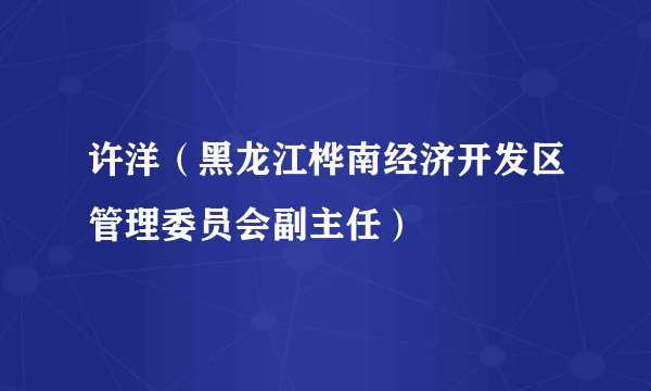 许洋（黑龙江桦南经济开发区管理委员会副主任）