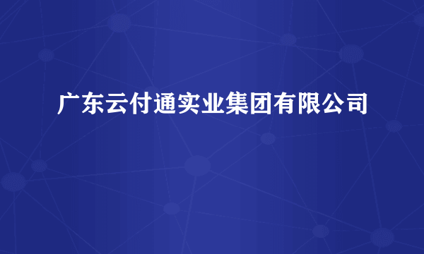 广东云付通实业集团有限公司