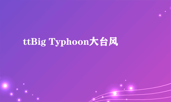 ttBig Typhoon大台风