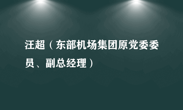 汪超（东部机场集团原党委委员、副总经理）