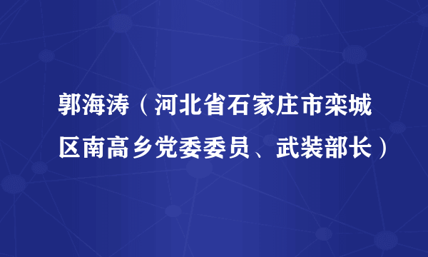 郭海涛（河北省石家庄市栾城区南高乡党委委员、武装部长）