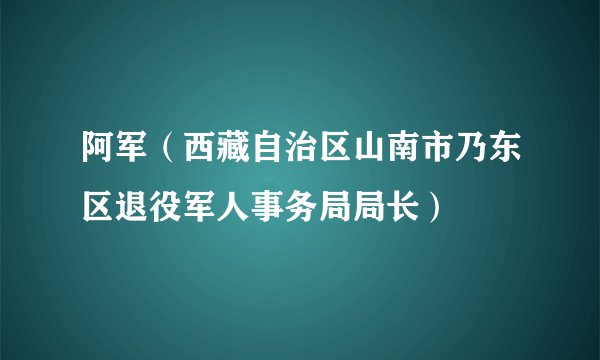 阿军（西藏自治区山南市乃东区退役军人事务局局长）