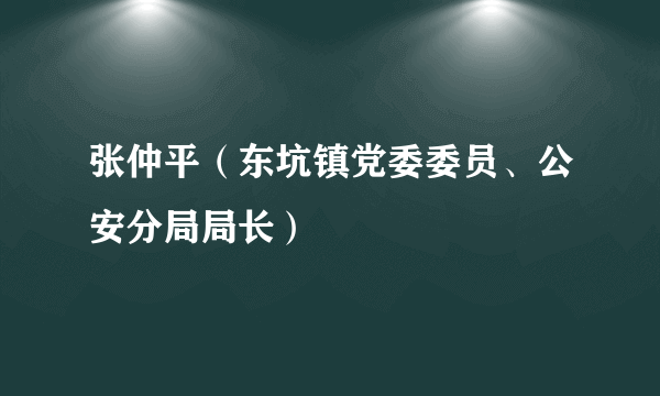 张仲平（东坑镇党委委员、公安分局局长）