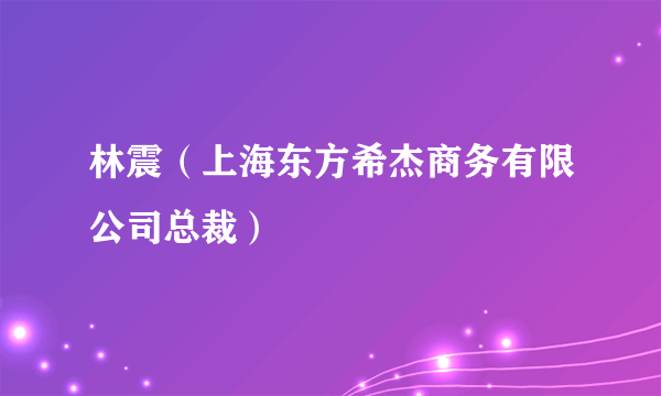 林震（上海东方希杰商务有限公司总裁）