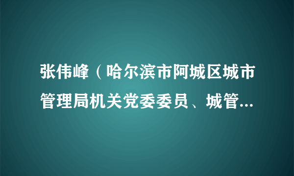 张伟峰（哈尔滨市阿城区城市管理局机关党委委员、城管中心副主任）