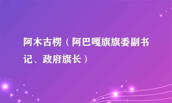 阿木古楞（阿巴嘎旗旗委副书记、政府旗长）